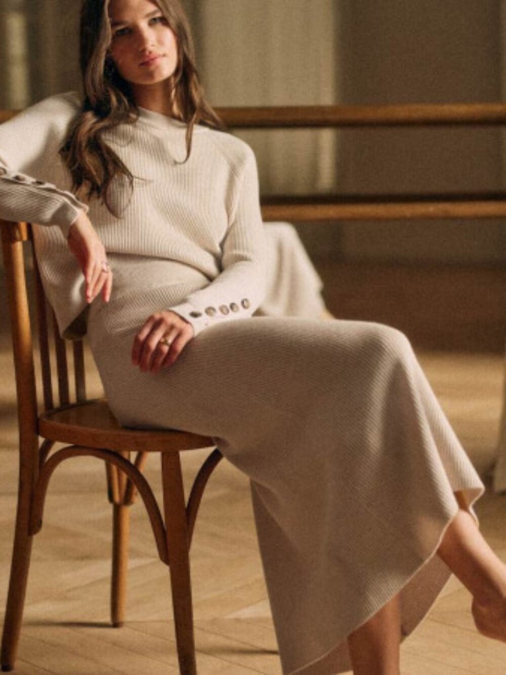 Sezane Naelle Skirt in Natural - Size M